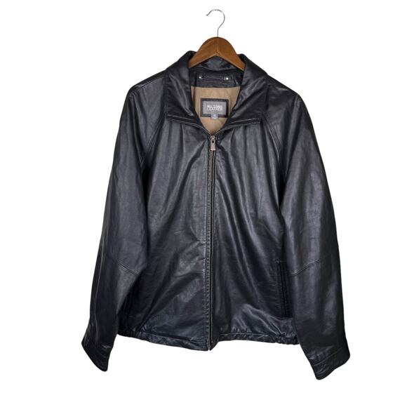 Wilson Leather Men's Black Zip Up Lined Jacket Coat